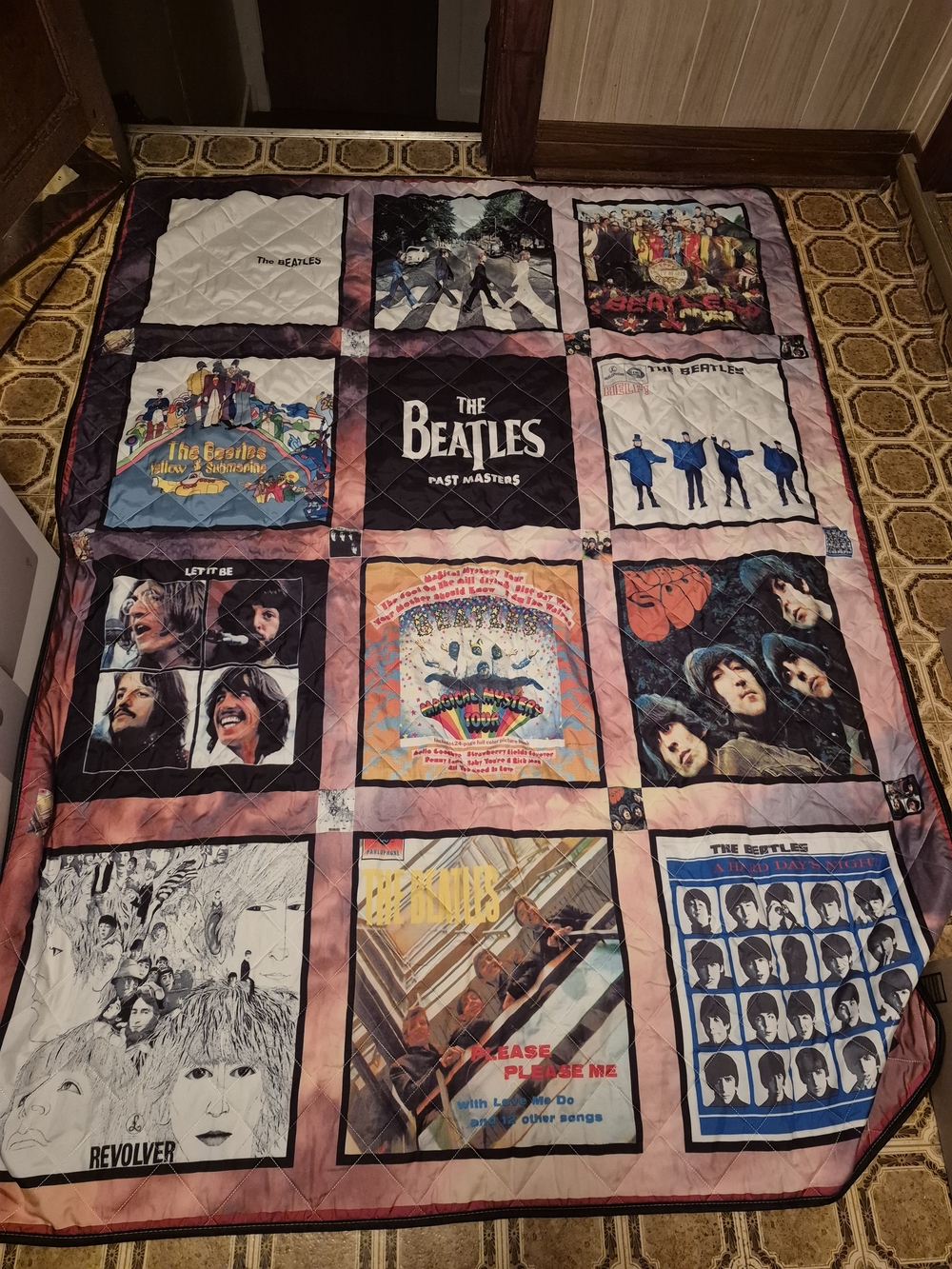 The Beatles Psychedelic Rainbow Tour Panel - Pink, Orange, Blue, Yellow, Black